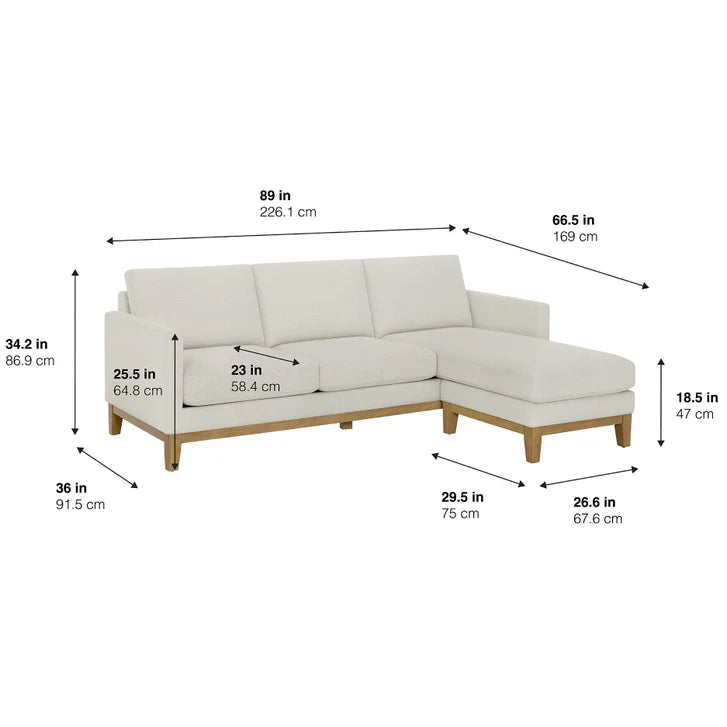 HENREDON MURPHY Sofa with Reversible Chaise