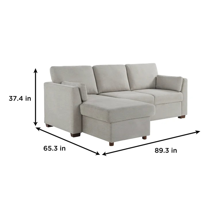 CODDLE LUKE Fabric Sleeper Sofa with Reversible Chaise and Storage