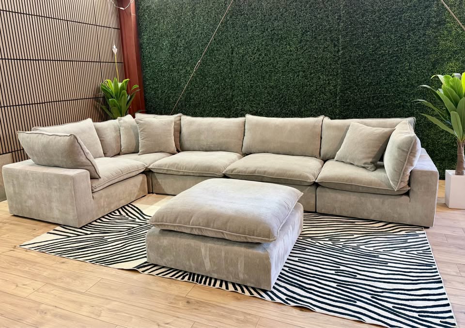 Sereen 6-Piece Fabric Modular Sectional – Taupe