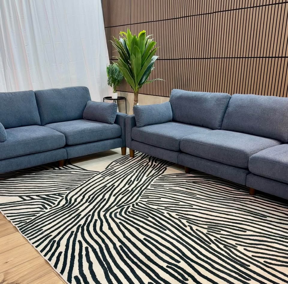 Burrow Union Navy Blue Performance Chenille Sofa Collection