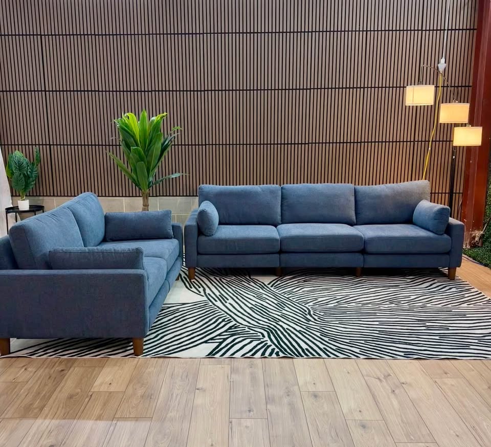 Burrow Union Navy Blue Performance Chenille Sofa Collection