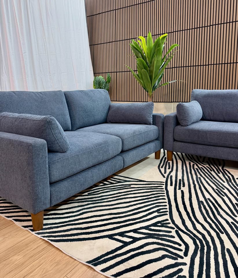 Burrow Union Navy Blue Performance Chenille Sofa Collection