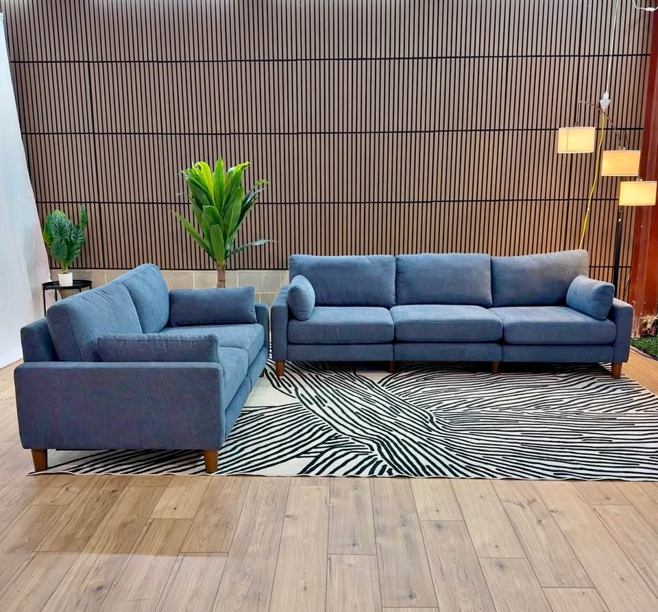 Burrow Union Navy Blue Performance Chenille Sofa Collection