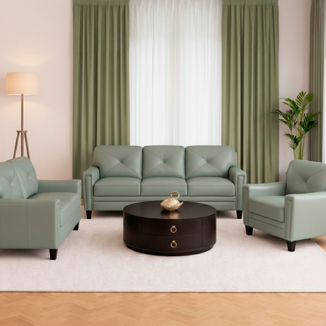 ATMORE TOP GRAIN LEATHER SOFA + LOVESEAT + CHAIR