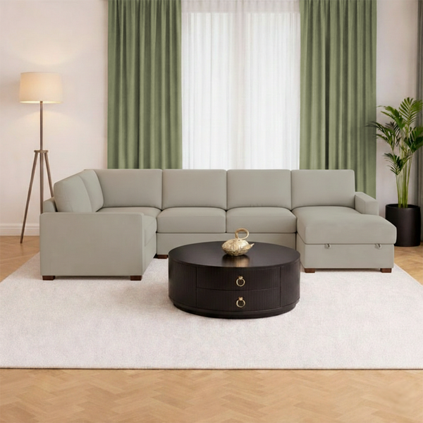 THOMASVILLE GLENN Fabric Sectional with Storage Chaise