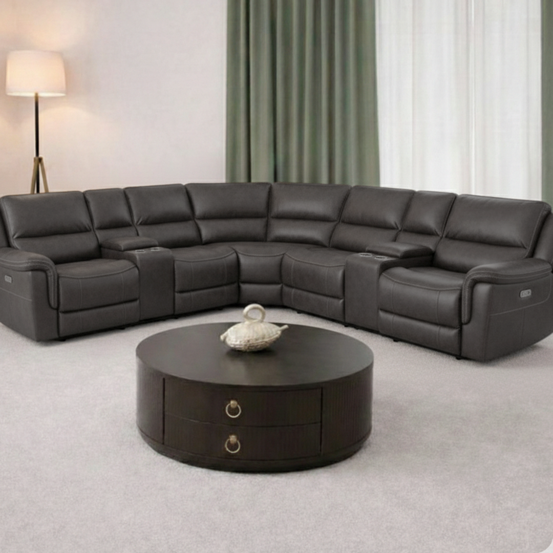 CARLIN Fabric Power Reclining Sectional with Power Headrests