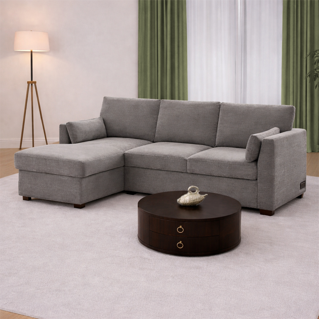 CODDLE LUKE Fabric Sleeper Sofa with Reversible Chaise and Storage