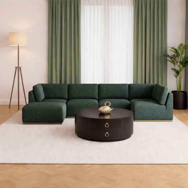 HENREDON MURPHY Fabric 6-Piece Modular Sectional with Ottoman